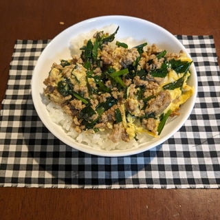 ニラと豚ミンチでスタミナ丼